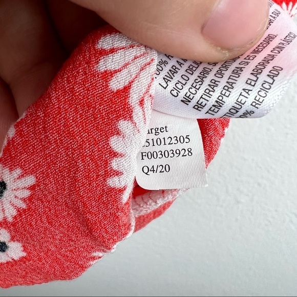 RIXO x Target Red Ditzy Daisy Floral Puff Sleeve Mini Dress, Size 2 - Picture 12 of 12